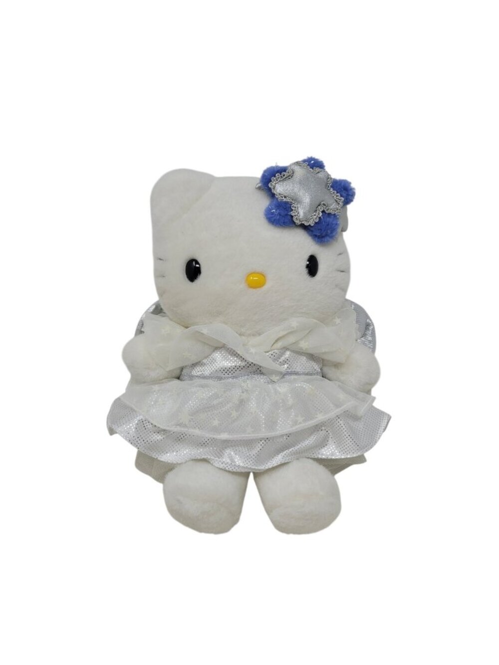 RARE Vintage Hello kitty 11” Angel Wings White Plush Sanrio Star Stuffed Cat